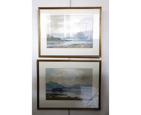 Keith Burtonshaw (b.1930) "Rydel Water" and "Ullswater", a pair of large scale Lakeland views, watercolour, 57 x 72 cm