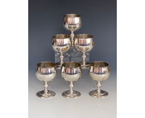 A set of six vintage Viner's electroplate wine goblets