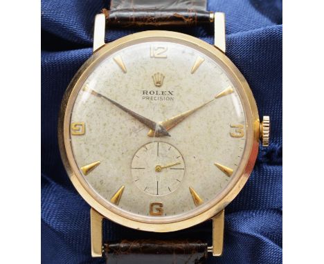 Rolex, a 9ct gold manual wind gentleman's wristwatch, reference 12376, Birmingham 1962, silvered dial with applied gilt baton