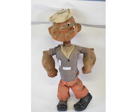 Cardboard model of Popeye with black shoes, marked KFS, 57cm high
