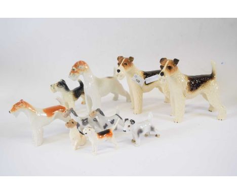 A group of English and European ceramic models of terriers various factories (10)tallest 20cmGood condition