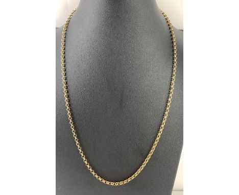 A 9ct gold round belcher link chain, 56cm long, 12g gross