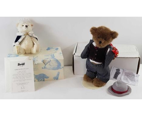 A Steiff collectors bear "Long to reign over us", along with a Truman bear, boxed 