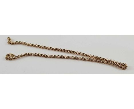 A 9ct gold round belcher link chain, 48cm long, 16.1g gross