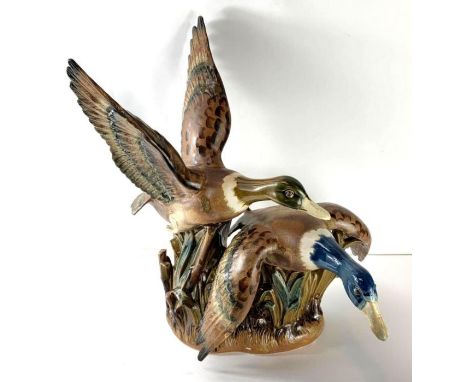 A "Rex of Valencia" ceramic model of ducks in flight, 44cm high, 43c,long
