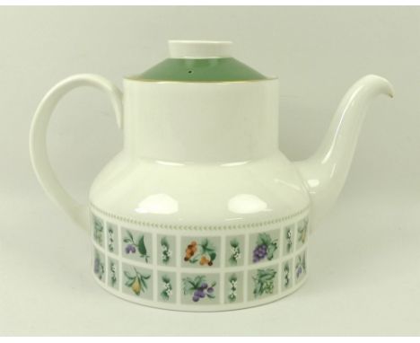 A Royal Doulton part dinner and tea service decorated in the 'Tapestry' pattern, TC 1024, comprising tea pot, milk jug, sugar