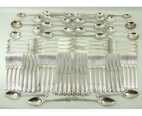 A canteen of Arthur Price plated cutlery, of eight place settings, comprising starter and main knives and fork, fish knives a