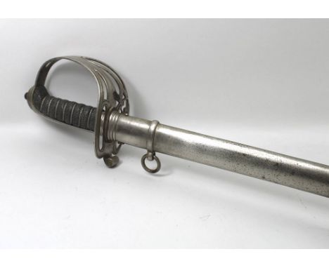 Militaria: an officers' dress sword and scabbard manufactured by Simpson and Rook, Little Britain, belonged to Brigadier Math