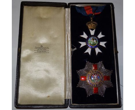 Knights Commander of the Order of St. Michael and St. George, Star and Silver Gilt Neck Badge, in Garrard and Co., box of iss