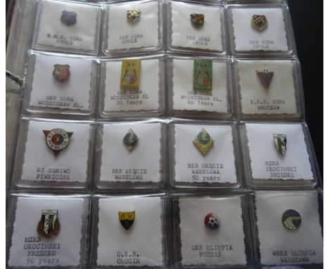 Polish Sporting enamel badges early 20th century - 1980's, each one individually labelled and neatly stored in envelopes on p