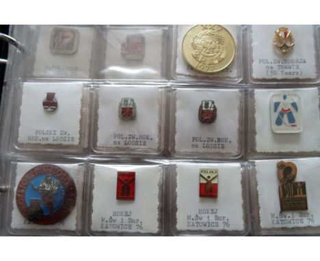Polish Sporting enamel badges, including speedway, cycling etc, early 20th century - 1980's, each one individually labelled a