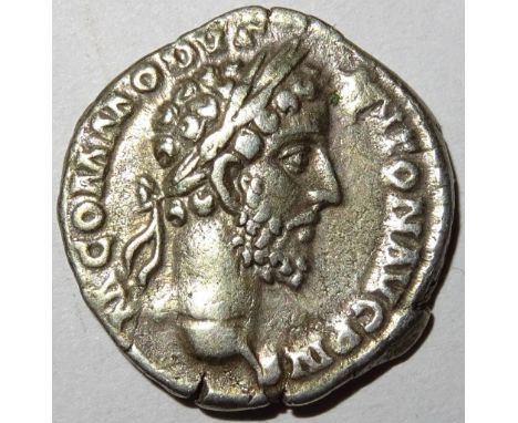 Roman, Commodus, 180-192AD, Silver Denarius, r/ Minerva advancing right, Owl at feet, Rome 184AD, S.5668, good Very Fine, por
