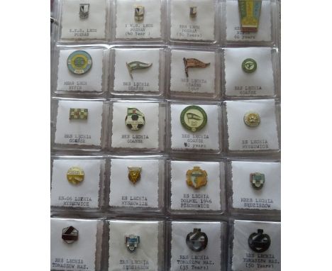 Polish Sporting enamel badges early 20th century - 1980's, each one individually labelled and neatly stored in envelopes on p