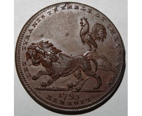 Thomas Spence, Halfpenny token, British Liberty / the Crow of Liberty, edge plain, 10.5gm, Dalton & Hamer Middlesex 733, with