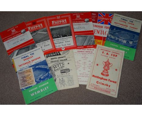 Football, Nottingham Forest, Programmes, 1959, FA Cup, Fourth Round (single folded sheet), Cup Final; 1958-65 league matches 