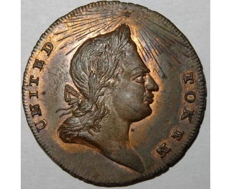 Thomas Spence (mule), Halfpenny token, United token / crowned harp, edge SPENCE DEALER etc, 10.6gm, Dalton & Hamer Middlesex 