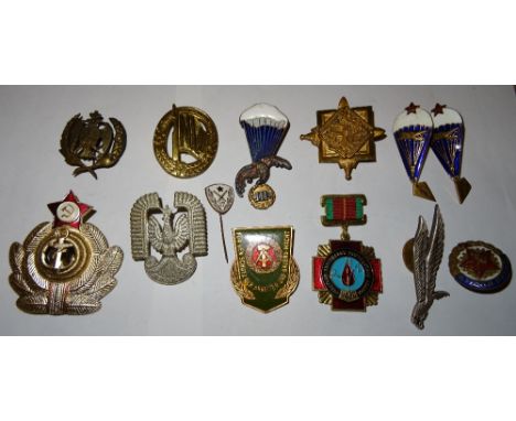 Militaria, Eastern Europe, base metal and enamel badges, mid-late 20th century [13]