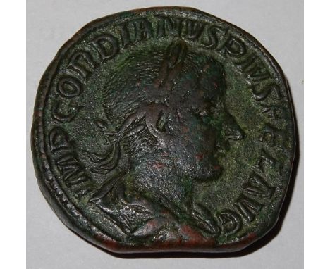 Roman, Gordian III, 238-244AD, AE Sestertius, R/ FELICITAS AVG SC, good Very Fine
