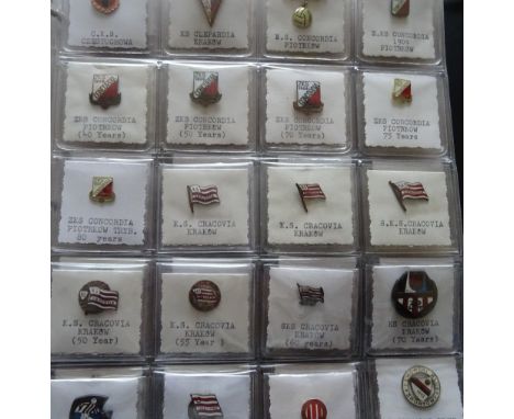 Polish Sporting enamel badges early 20th century - 1980's, each one individually labelled and neatly stored in envelopes on p