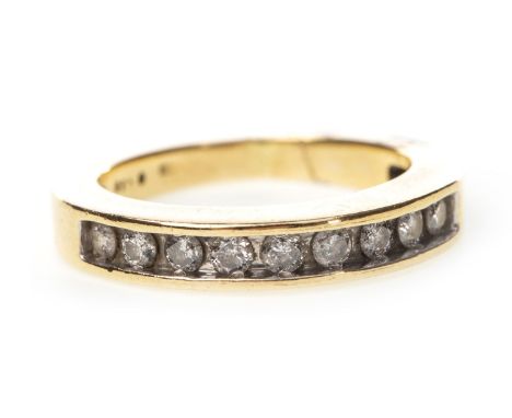 DIAMOND HALF ETERNITY RING, the countersunk round brilliant cut diamonds totalling approximately 0.33 carats overall, unmarke