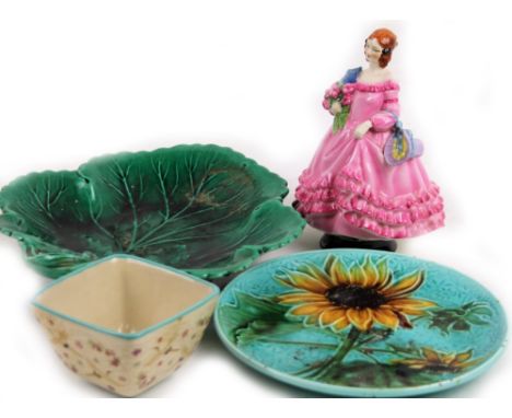 A Royal Worcester figure June, modelled by Cybill V Williams, 19cm H, leaf dish, etc.  (a quantity)