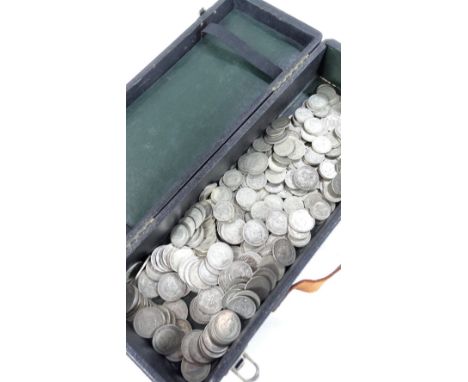 Various coins, GB pre-decimal used shillings to include 1942, various sixpences, etc.  (in case)From the estate of R J 'Bob' 