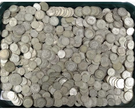 Various coins GB pre decimal, sixpences to include 1945, 1938, 1929, 1921, various shillings, other George V coins, etc.  (a 