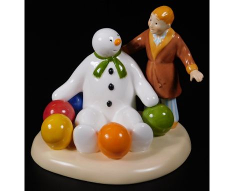 A Coalport Characters The Snowman figure group, Soft Landing, first edition, 11cm H.  (boxed with paperwork)