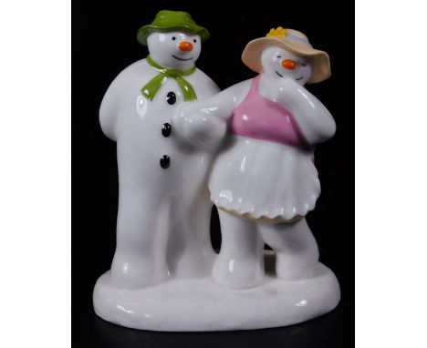 A Coalport Characters The Snowman figure group, The Bashful Blush, first edition, 17cm H.  (boxed with paperwork)