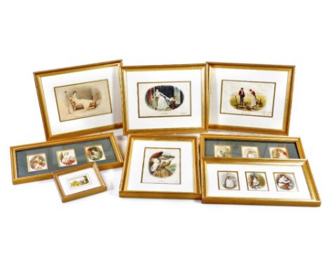 Various BDV cigarette silks, large size, to include portrait of Madame Recamier, 10cm x 15cm, and various other similar small