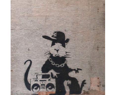 ‘Gangsta Rat’ (Seel St / Liverpool Bienniale 2004)Stencil and Spray paint on PlywoodSize: 49.8 x 49.8 cm Framed in a bespoke 