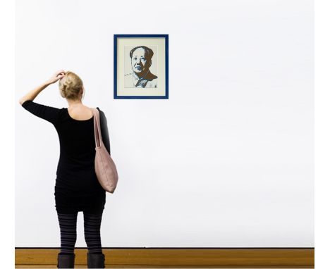 ‘Mao Black’ (c. 1970)Stamped on versoOriginal color silkscreen printTotal sheet size: 29.5 x 23 cm (Framed and behind glass)(