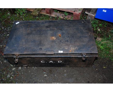 A military trunk  35" x 18 1/2" x 13 1/2".