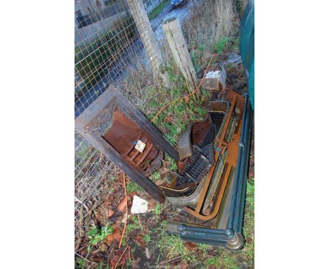 A quantity of fire kerbs and a grate.