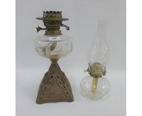 Oil lamp and another smaller (2) 