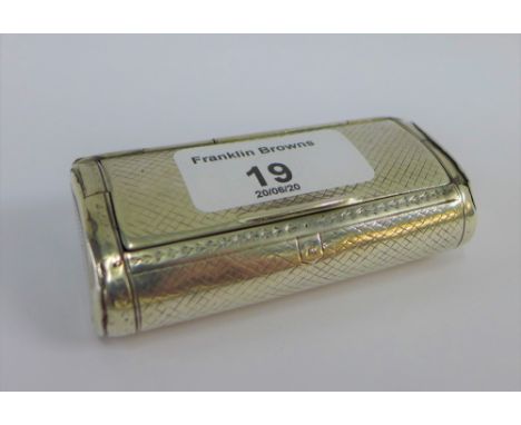 Georgian silver snuff box of barrel form, the hinged lid opening to reveal a gilt interior, hallmarks for London 1801, 8cm lo