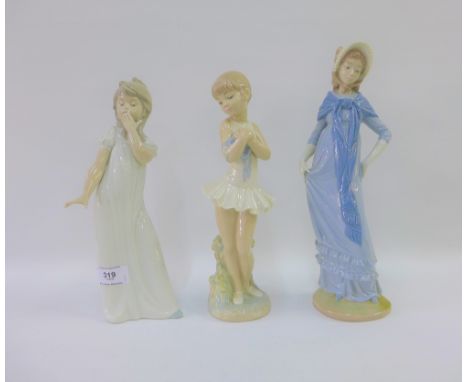 Three Nao figurines to include a ballerina, tallest 33cm (3) 