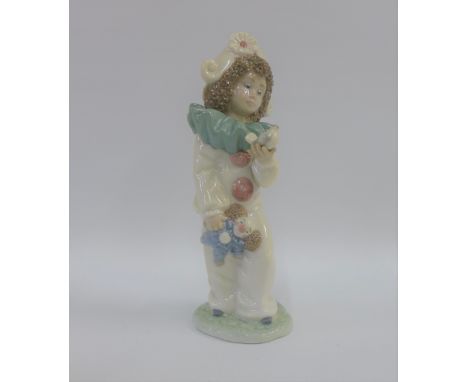 Nao porcelain figure of a Clown, with printed backstamps, 20cm high 