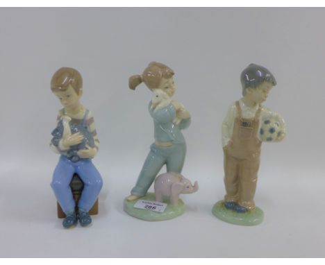 Three Nao porcelain figurines, tallest 19cm (3) 