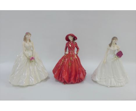 Royal Worcester figure Celine, Official Royal Worcester Anniversary figures of the year 2000 and 1998 (3) 