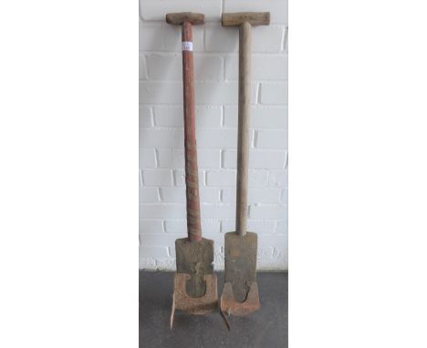 Two vintage peat cutters (2) 