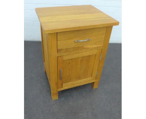 Contemporary light oak bedside cabinet, 62 x 49 x 41cm 