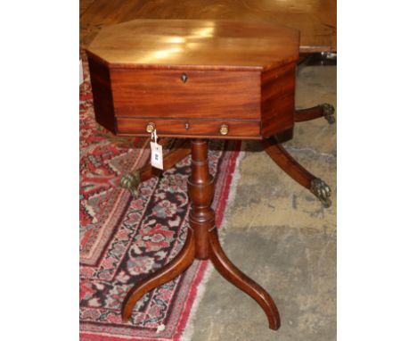 A George IV mahogany tripod work table, W.51cm, D.31cm, H.80cm
