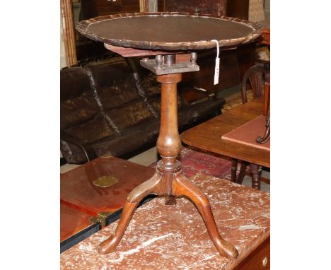 A George III mahogany pie crust tripod table, diameter 60cm, H.75cm