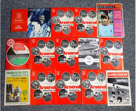 Arsenal Football Club Home and Away Programmes from the 1972-73 season. (51) 