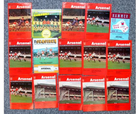 Arsenal Football Club Home and Away Programmes from the 1976-77 season. (39) 