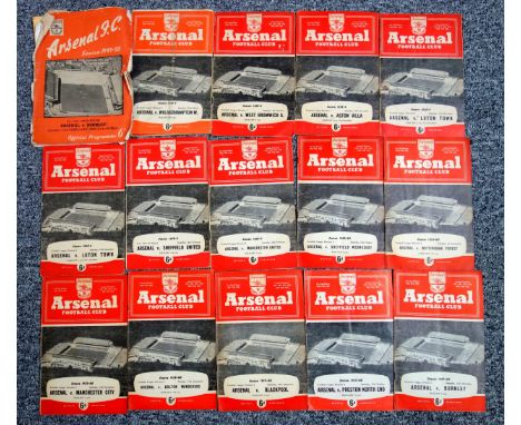 Arsenal Football Club Home and Away Programmes spanning seasons 1949-50 to 1966-67, approx. 50. 