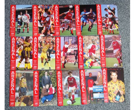 Arsenal Football Club Home and Away Programmes from the 1991-92 season. (25) 