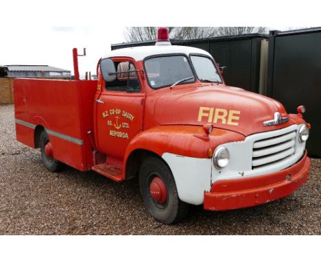 C.1955 Bedford TA fire tender, 3,519 cc. Registration number not registered (see text). Chassis number A2C 41607. Engine numb