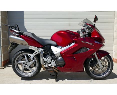 2007 Honda VFR800, 782 cc. Registration number YG07 ARO. Frame number JH2RC46A46M801030. Engine number RC46E2804981. The Hond